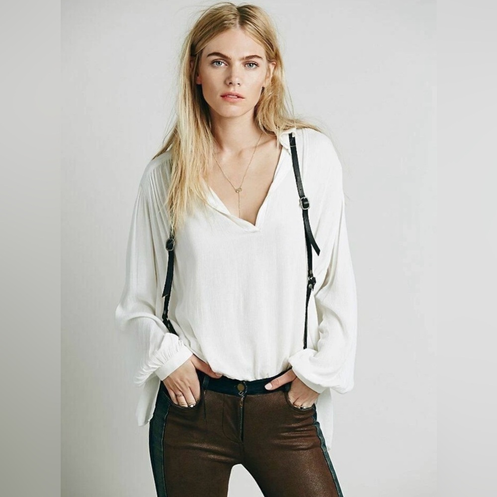 Free‎ People FP ONE Hallowed Hill Pullover Top Shirt High Low Oversized 220781
